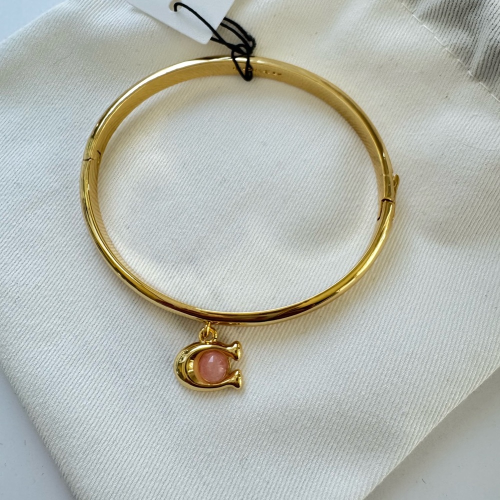 Coach Gold and Pink “C” Charm Bracelet NWT